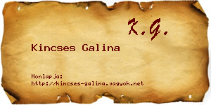 Kincses Galina névjegykártya